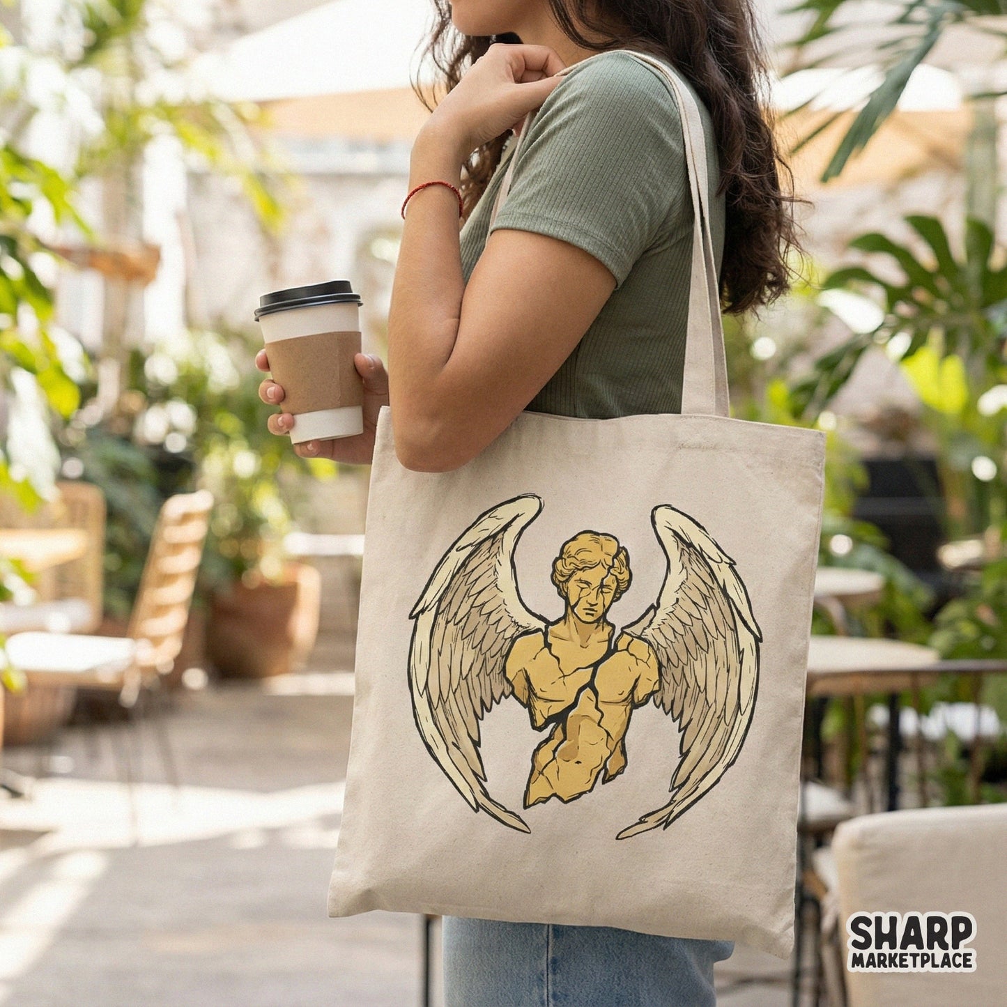 Broken Angel Statue PNG, Greek Sculpture Winged Bust Clipart - 300 DPI