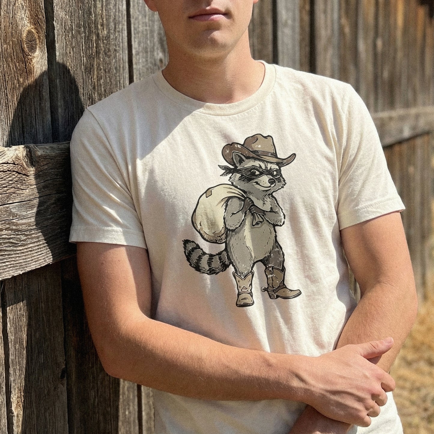 Cowboy Raccoon PNG, Western Outlaw Animal Art - 300 DPI Design for T-Shirt