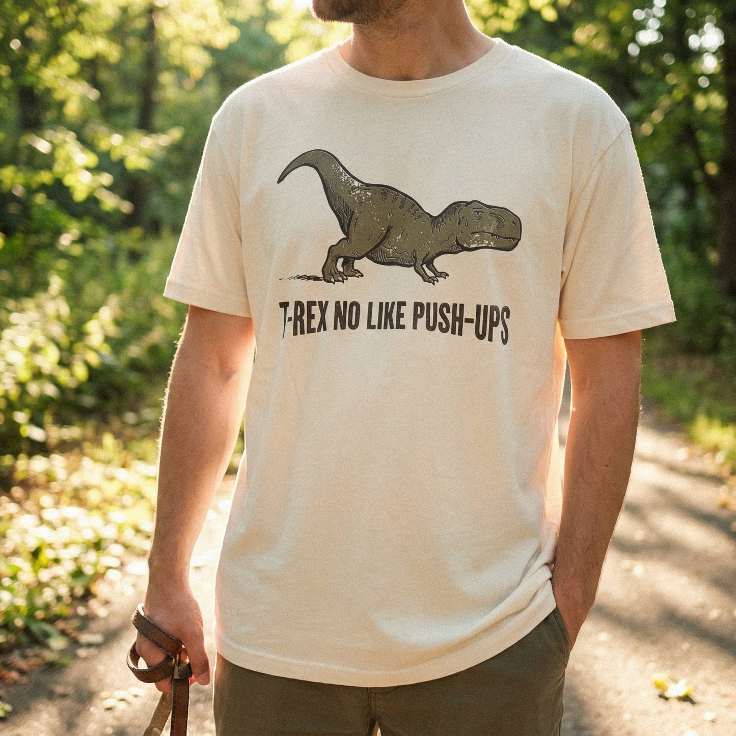 T-Rex No Like Push-Ups PNG, Funny Dinosaur Gym Shirt - 300 DPI Design for
