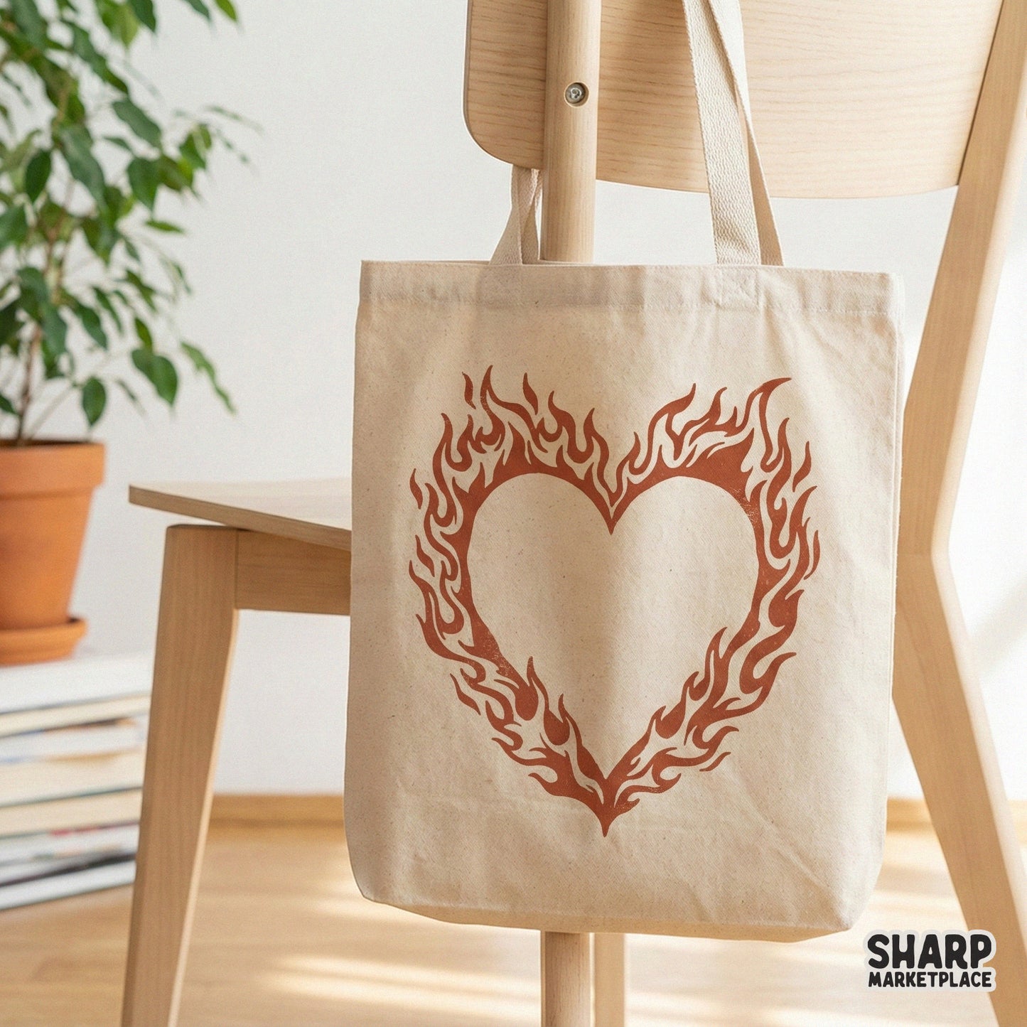 Flaming Heart PNG, Fiery Heart Clipart - 300 DPI Design for T-Shirt