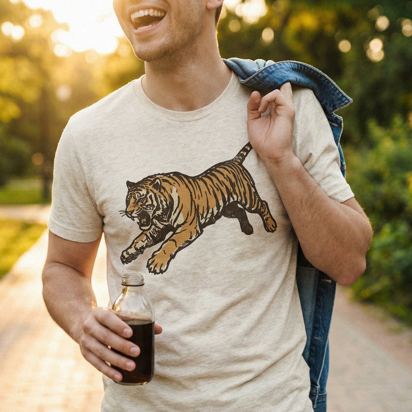 Vintage Tiger PNG, Wild Animal Print - 300 DPI Design for T-Shirt