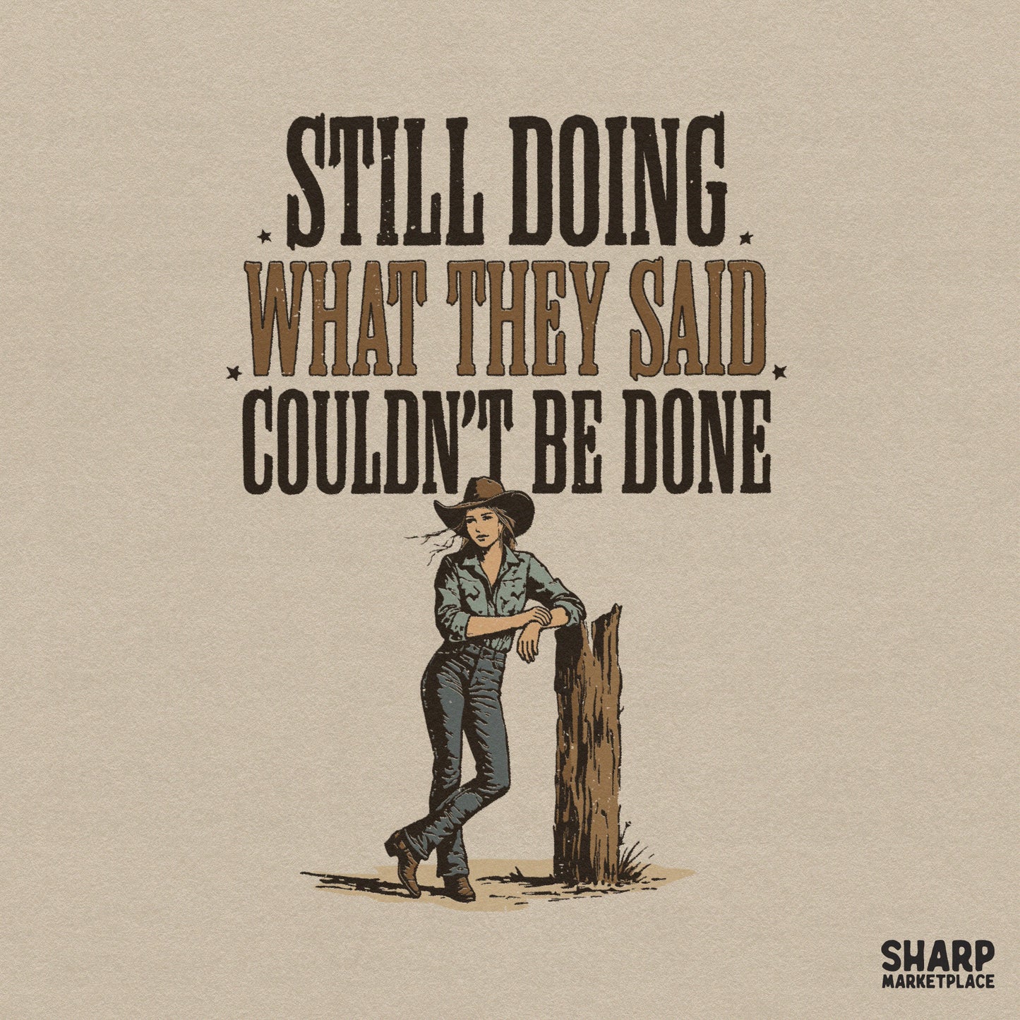 Vintage cowgirl rodeo PNG for western t-shirts and retro country music sublimation designs