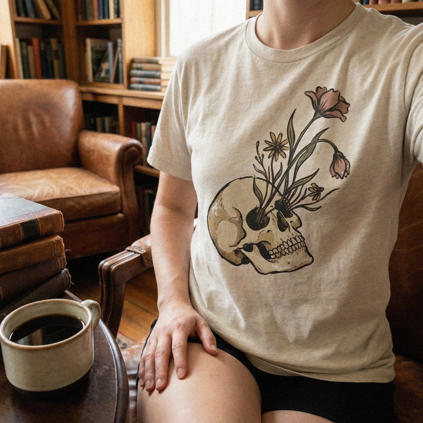 Floral Skull PNG, Boho Aesthetic Digital Download - 300 DPI Design for