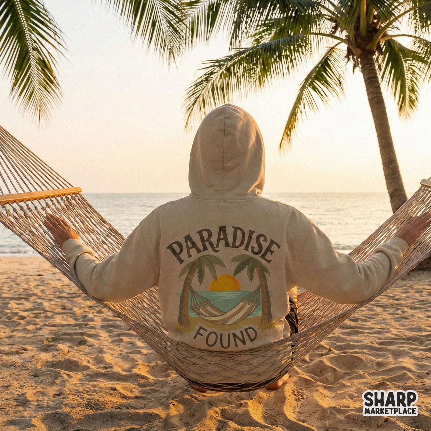 Paradise Found PNG, Tropical Beach Sunset Shirt Design - 300 DPI Design