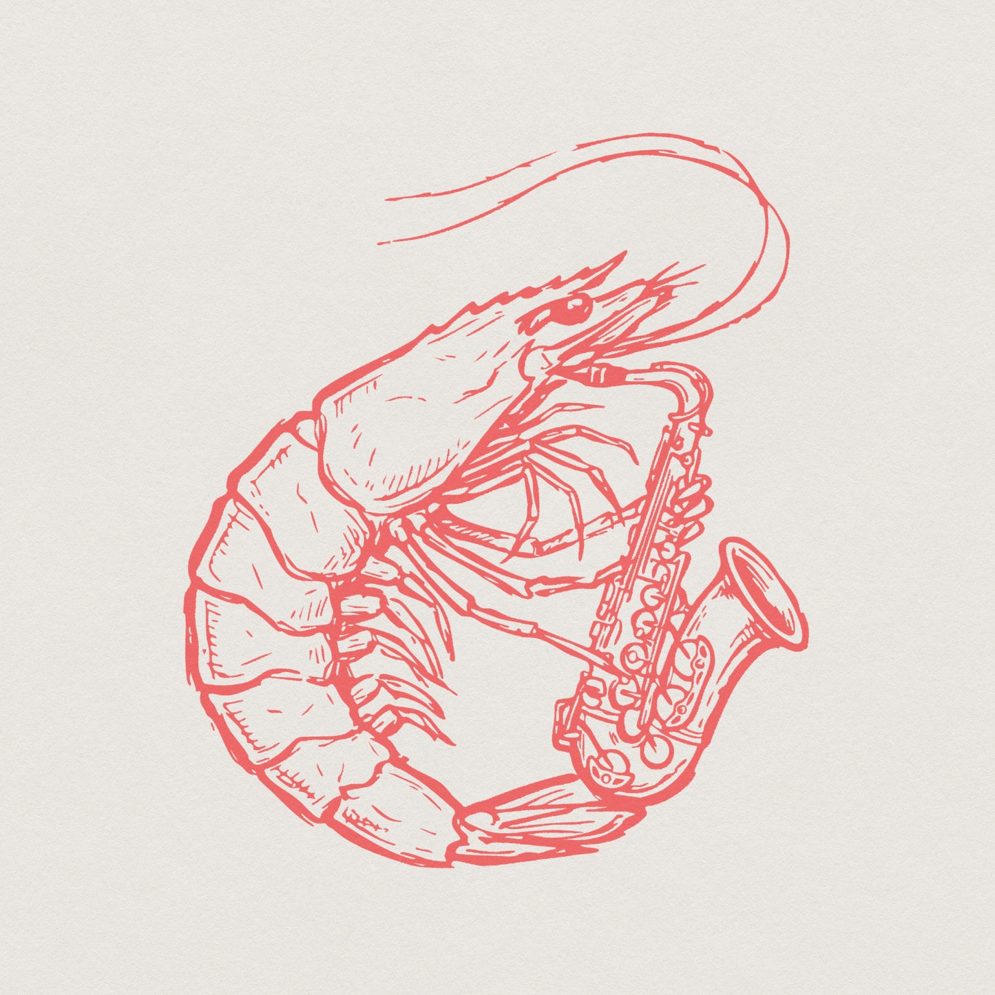 Shrimp Playing Saxophone PNG, Funny Jazz Musician Shirt - 300 DPI Design