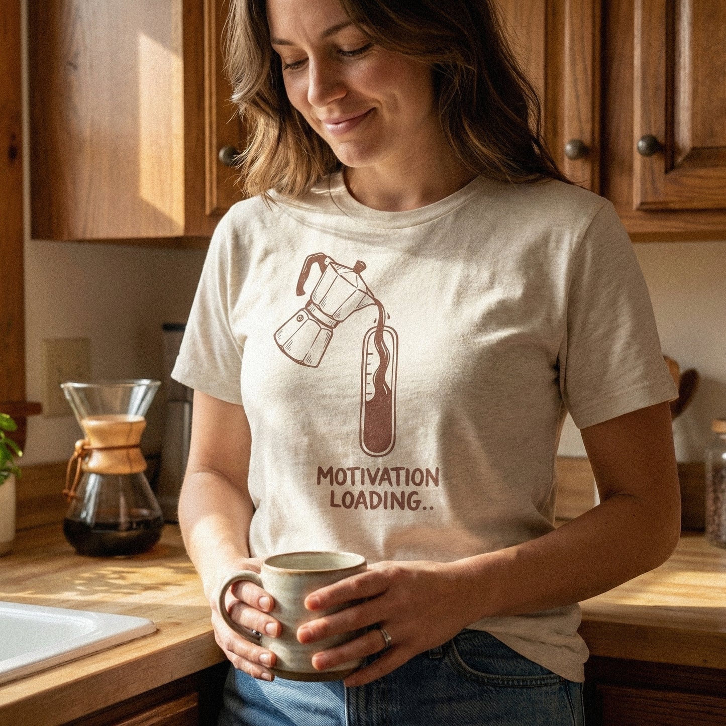 Motivation Loading PNG Coffee Design, Funny Morning Shirt - 300 DPI