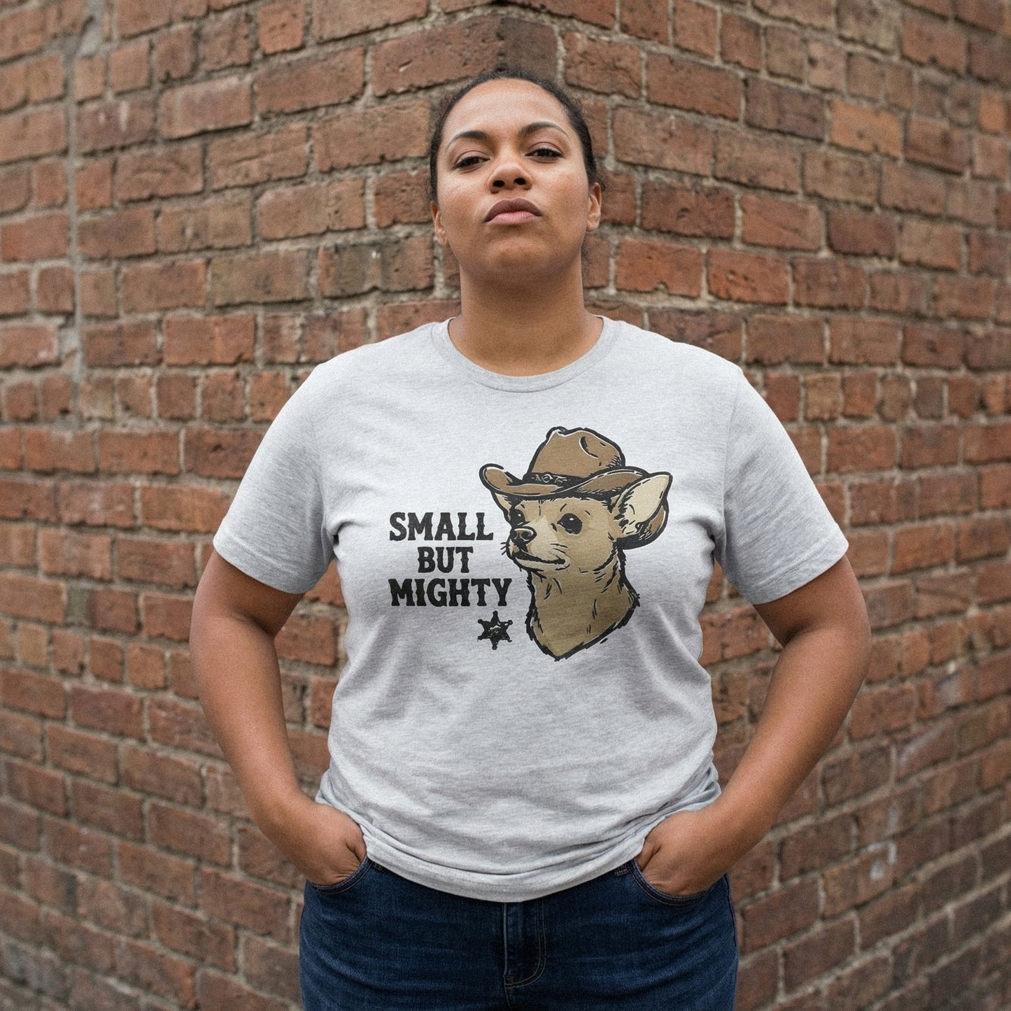 Small But Mighty PNG, Cowboy Chihuahua Digital Download - 300 DPI Design