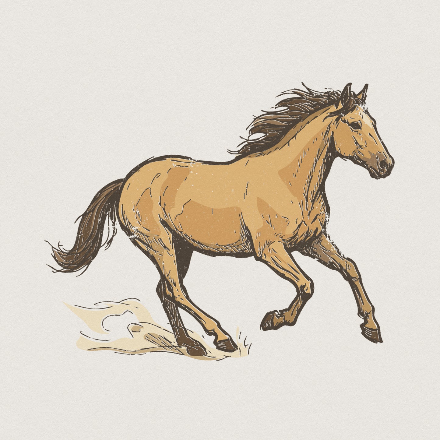 Running Horse PNG, Wild Mustang Art Print - 300 DPI Design for T-Shirt