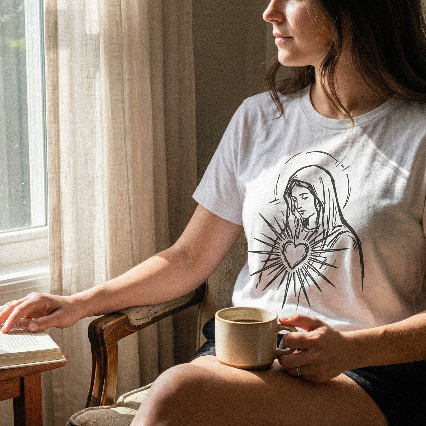 Sacred Heart of Mary PNG, Religious Shirt Design - 300 DPI Design for