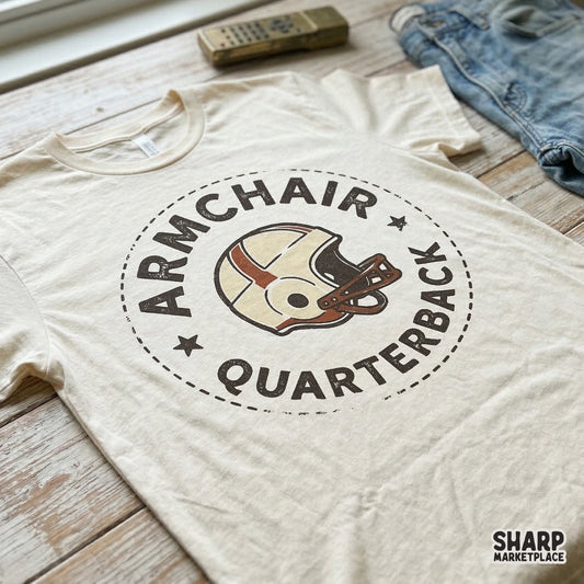 Armchair Quarterback PNG, Vintage Football Helmet Design - 300 DPI Design