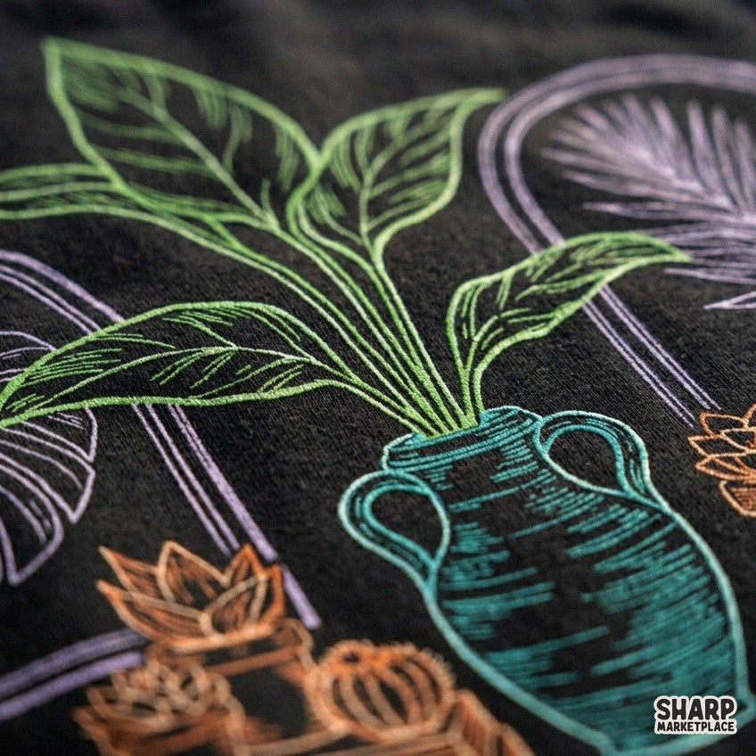 Botanical Houseplants On Bookshelf Art, Monstera