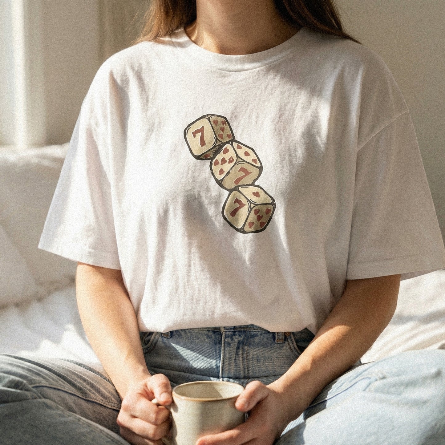 Lucky 7 Dice PNG, Vintage Casino Aesthetic - 300 DPI Design for T-Shirt