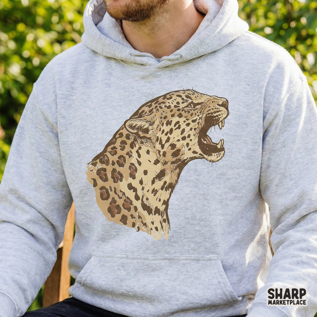 Fierce wild leopard PNG with transparent background, featuring realistic textures ideal for custom stickers, tumblers, and wall decor.