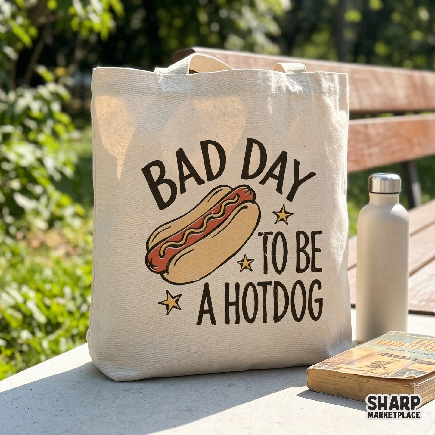 Sarcastic cookout design with a hotdog illustration and yellow star accents, suitable for DIY t-shirt printing, tumblers, and party decor.