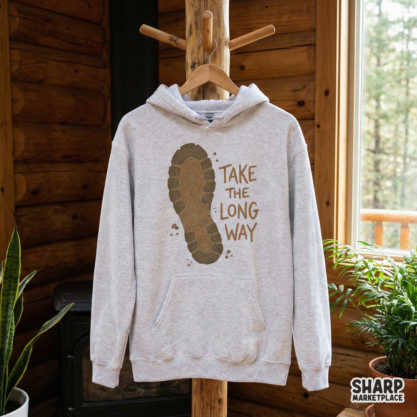 Take The Long Way Hiking Shirt, Motivational Trail Boot Print - 300 DPI