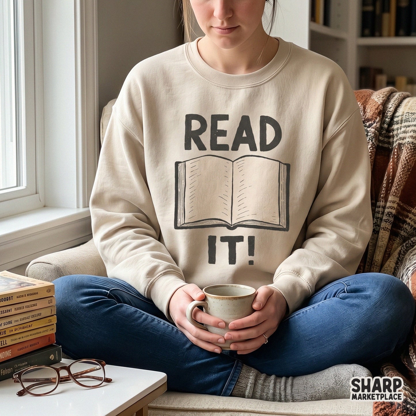 Read It vintage open book graphic tee PNG design for retro bookworm reading club shirts and bookish gift apparel