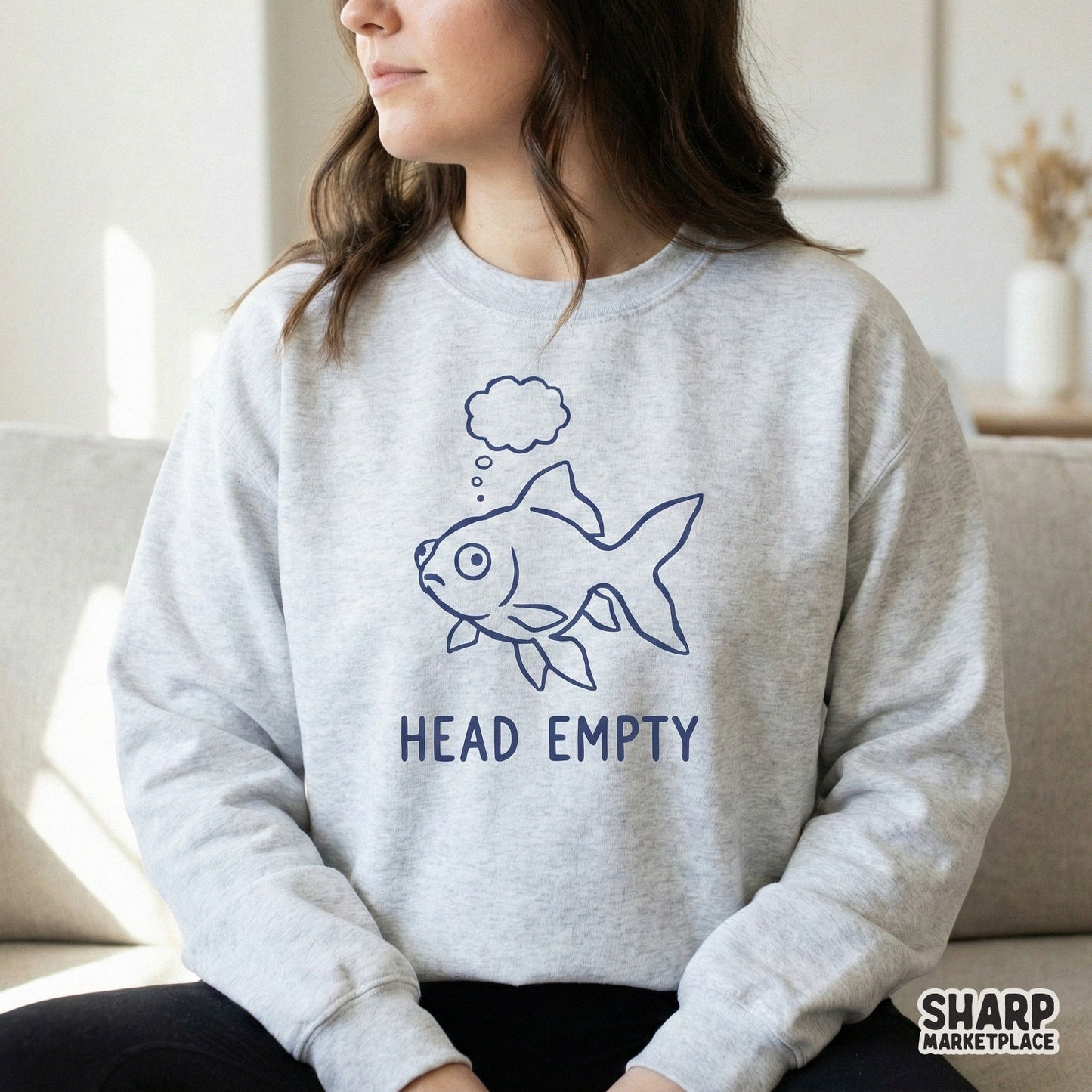 Head Empty PNG, Funny Goldfish Digital Shirt Design - 300 DPI Design for