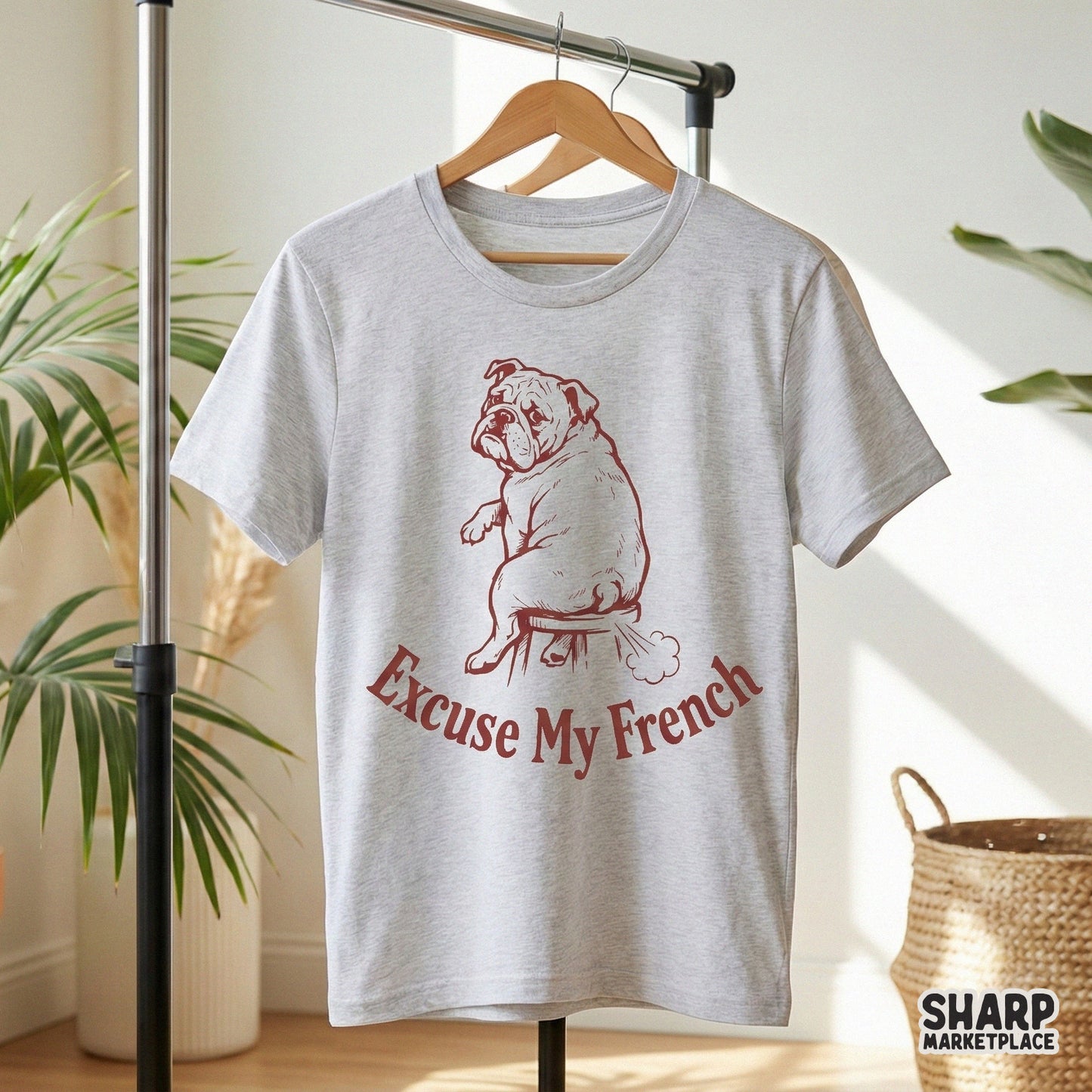 Excuse My French PNG, Funny Bulldog Dog Art - 300 DPI Design for T-Shirt