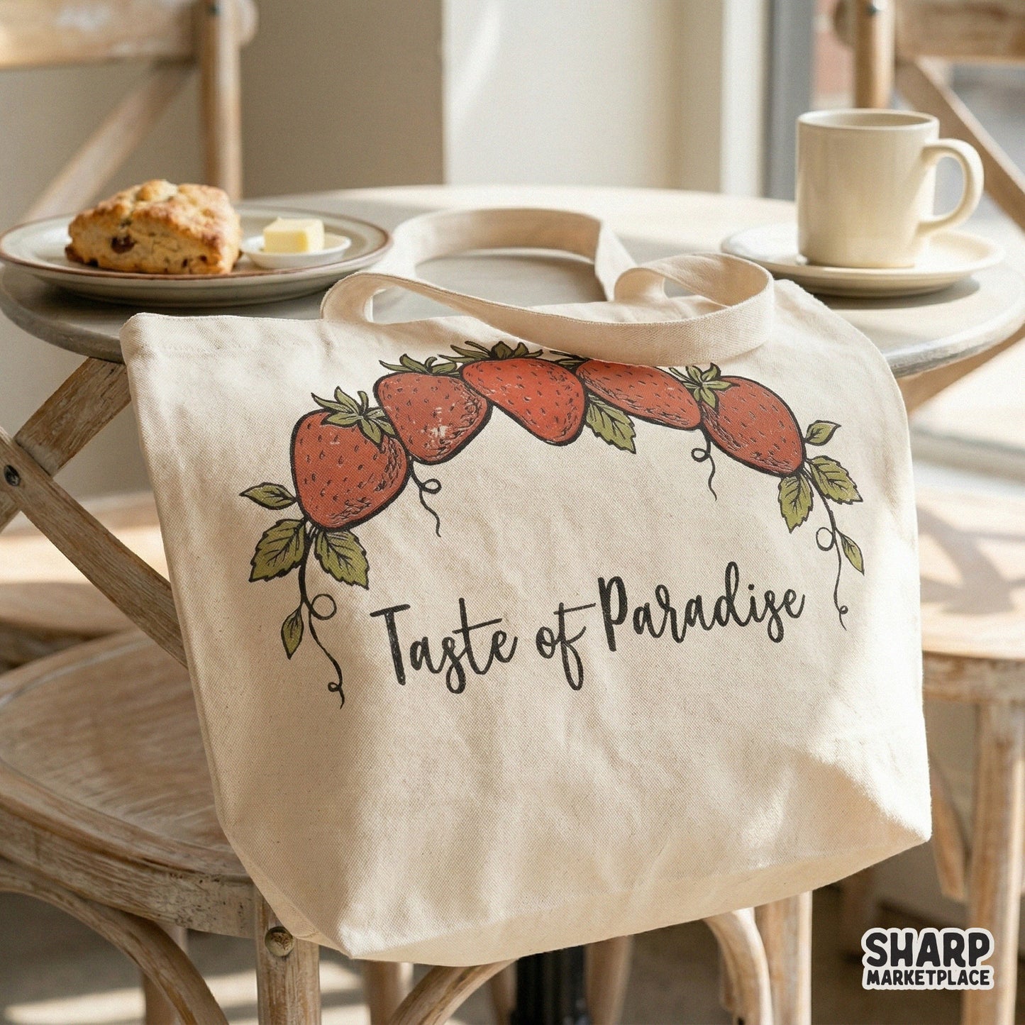 Trendy summer fruit design featuring a strawberry cluster and elegant lettering, suitable for high-quality sublimation prints on tumblers or apparel.