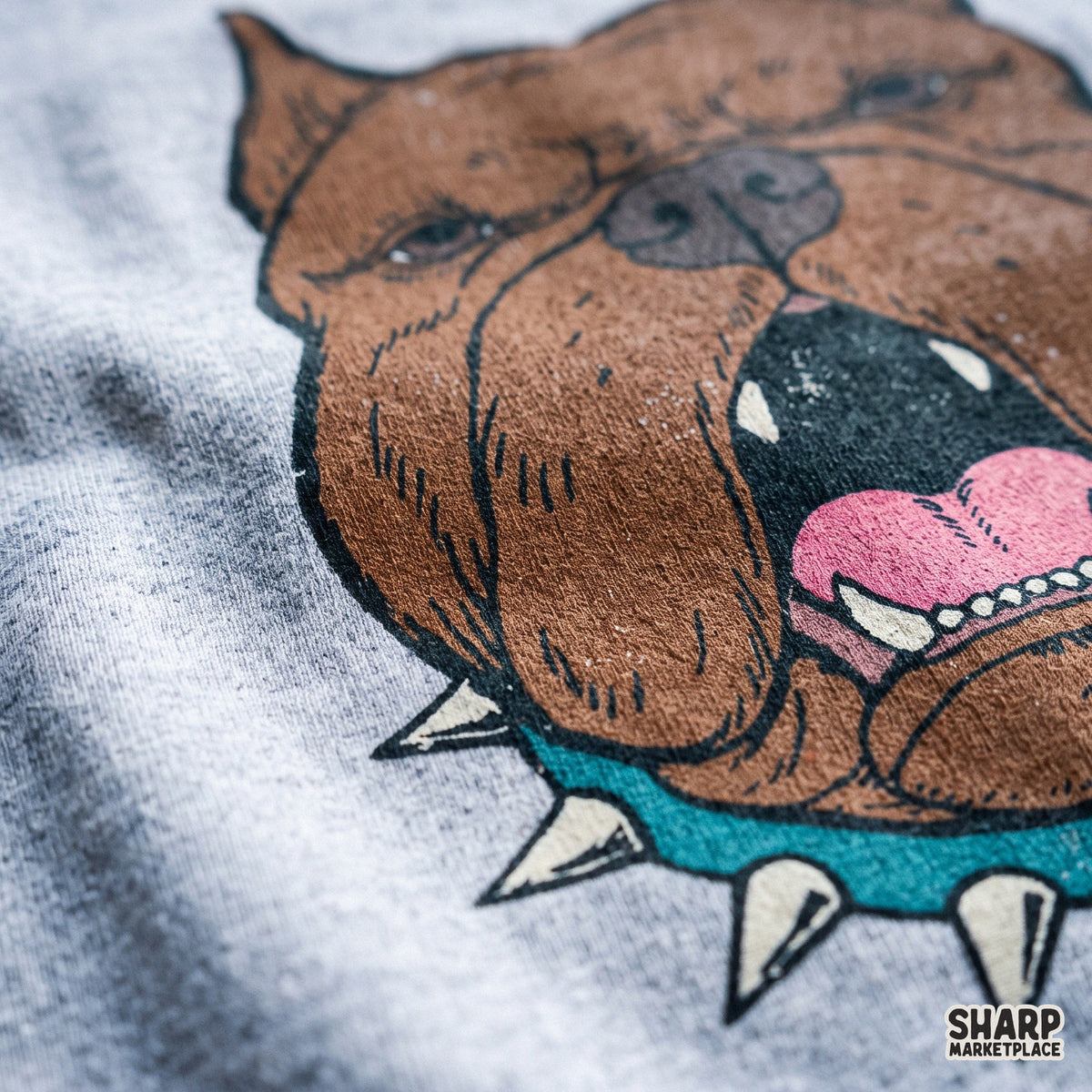 Snarling Pitbull Dog With Spiked Collar, Popular Trending