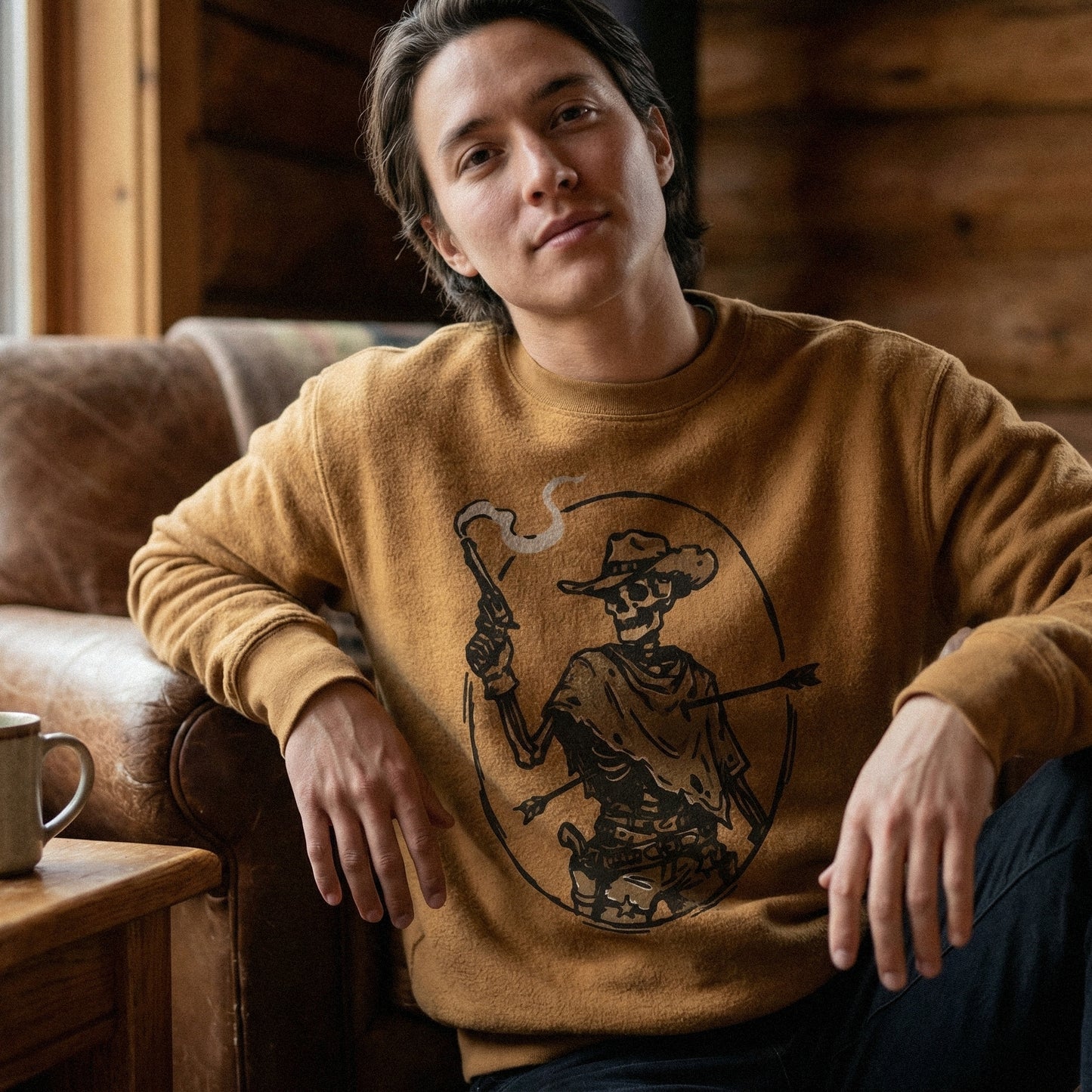 Cowboy Skeleton PNG Western Art, Vintage Gunslinger PNG - 300 DPI Design