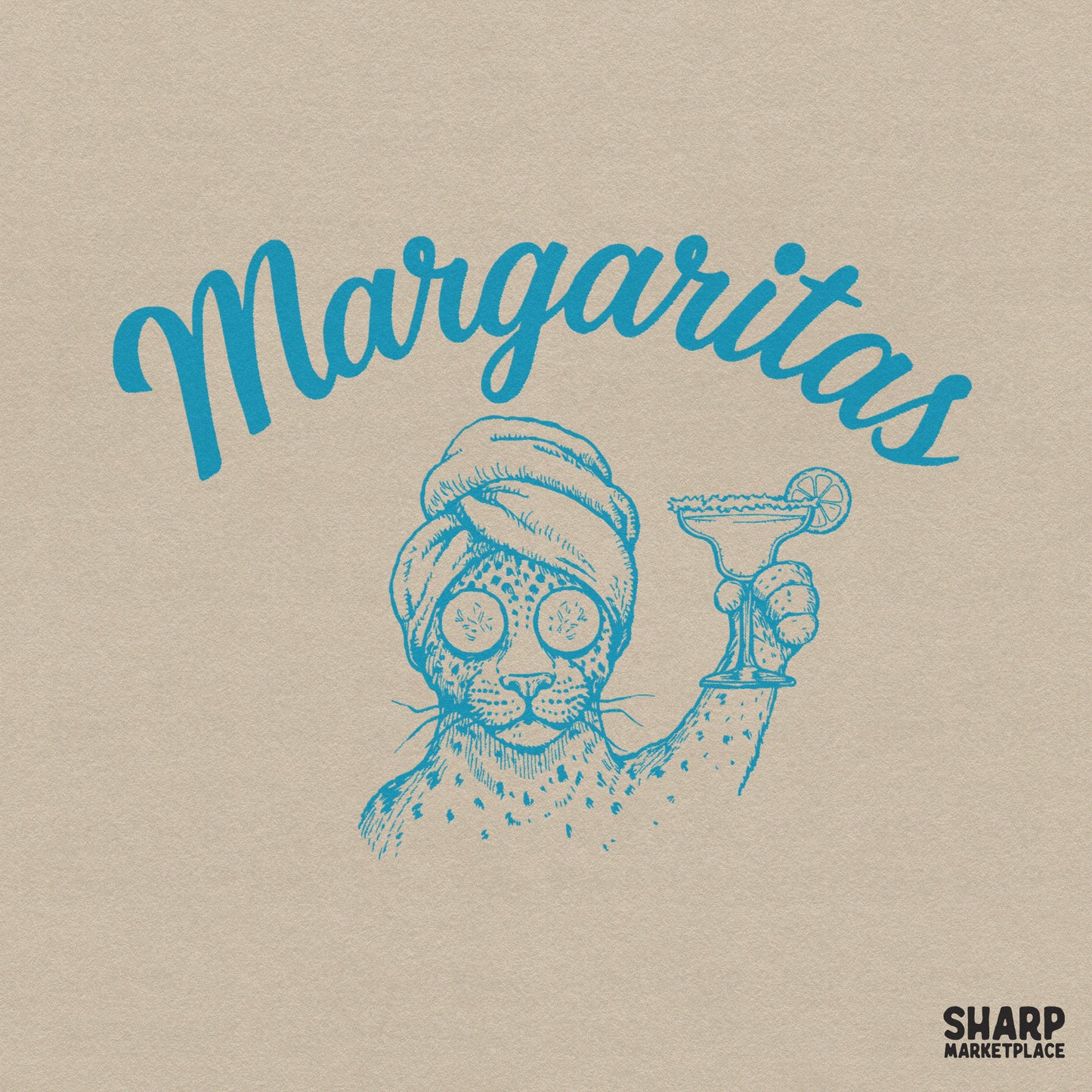 Retro leopard print margarita cocktail PNG for girls trip shirts and trendy summer beach vibes sublimation designs
