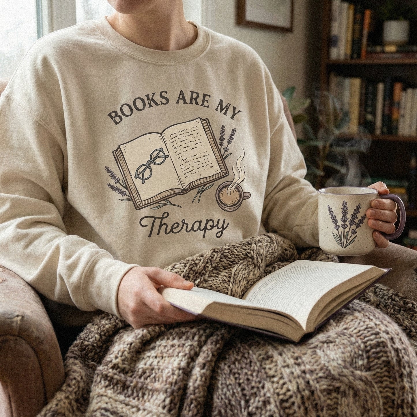 Books Are My Therapy PNG, Book Lover Shirt PNG - 300 DPI Design for T-Shirt