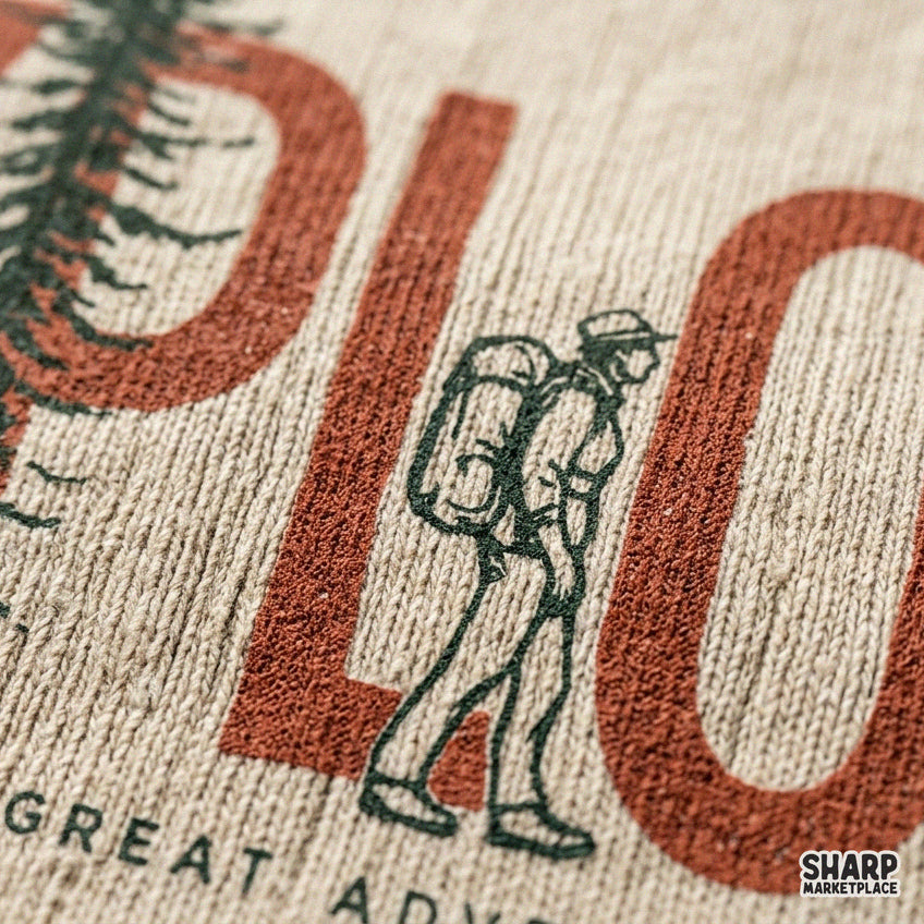 Explore the great adventure retro camping PNG design featuring a hiker in pine trees for outdoor lovers and shirts
