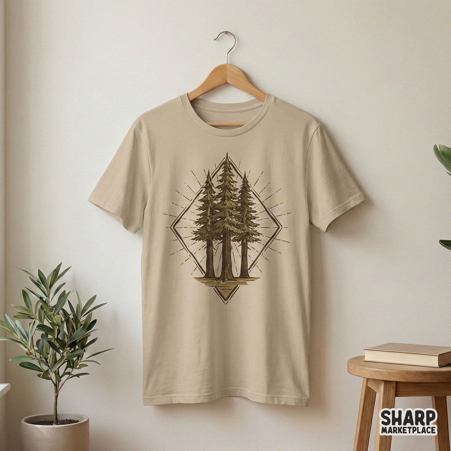 Pine Tree Forest PNG, Nature Clipart - 300 DPI Design for T-Shirt