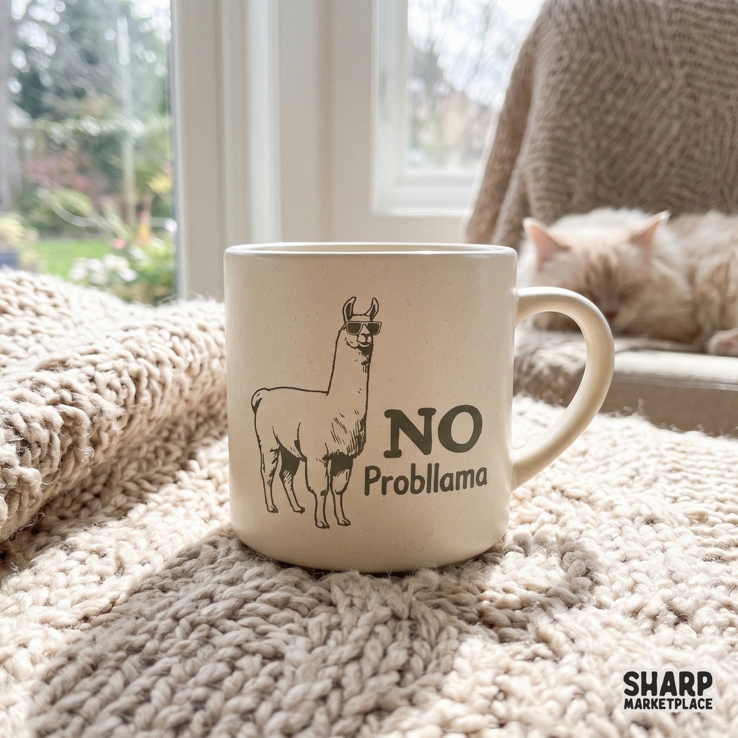 Funny No Probllama design featuring a cool llama with sunglasses for animal lovers and retro shirt sublimation