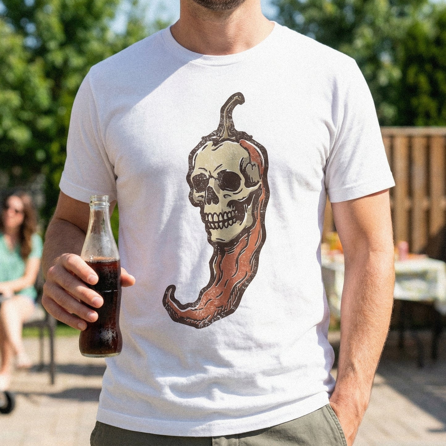 Skull Pepper PNG, Spicy Skull Digital Art - 300 DPI Design for T-Shirt