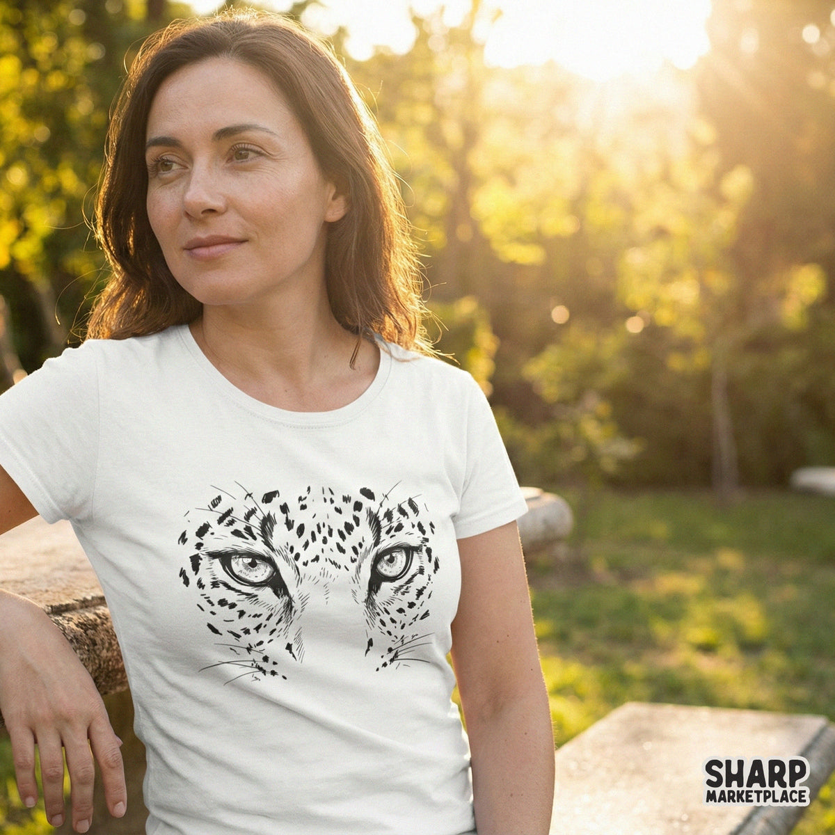 Striking wild animal eye art in black and white line style, perfect for creating custom stickers, wall art, or nature-inspired apparel designs.
