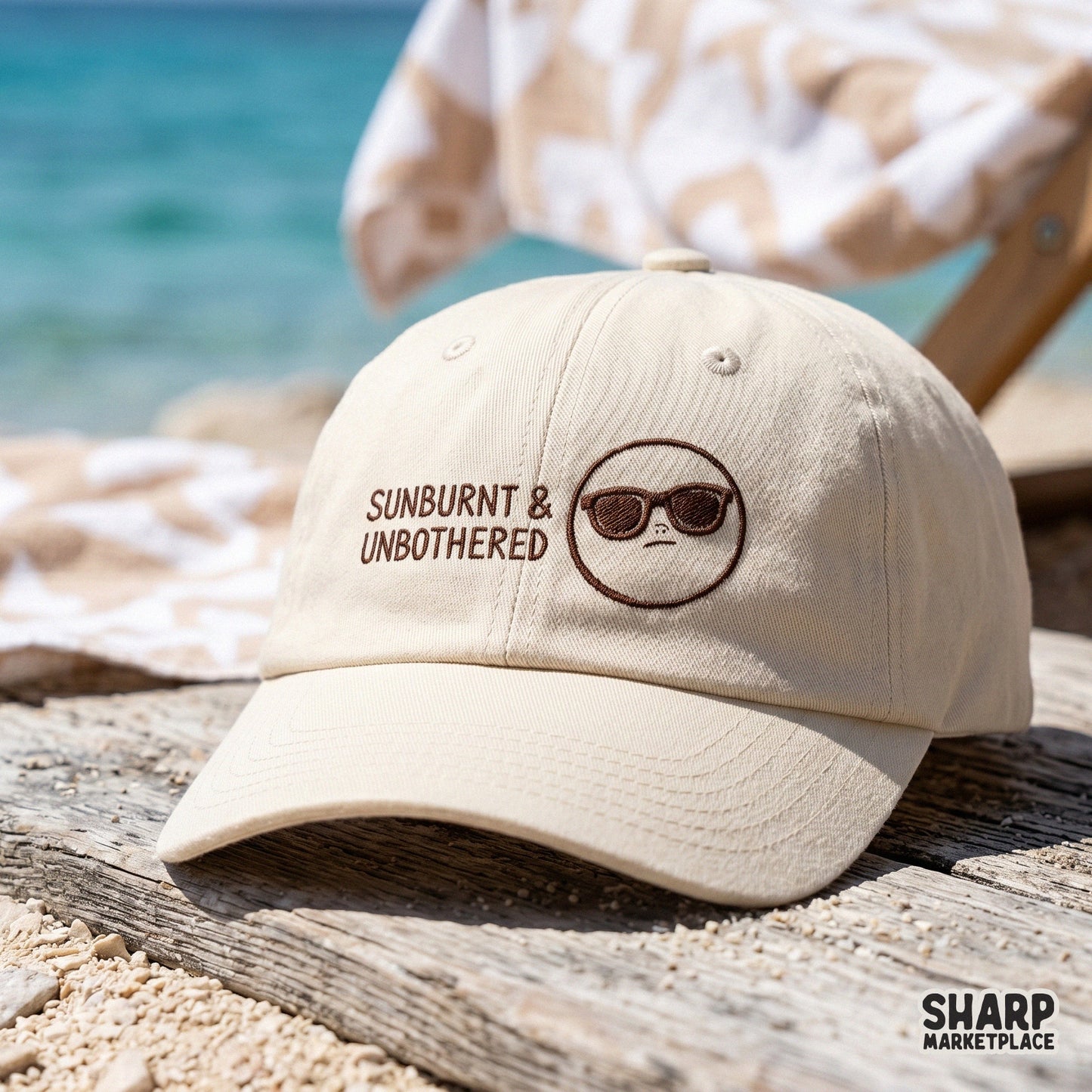 Sunburnt and Unbothered trendy summer PNG for sarcastic beach vacation t-shirts and funny sublimation shirt designs