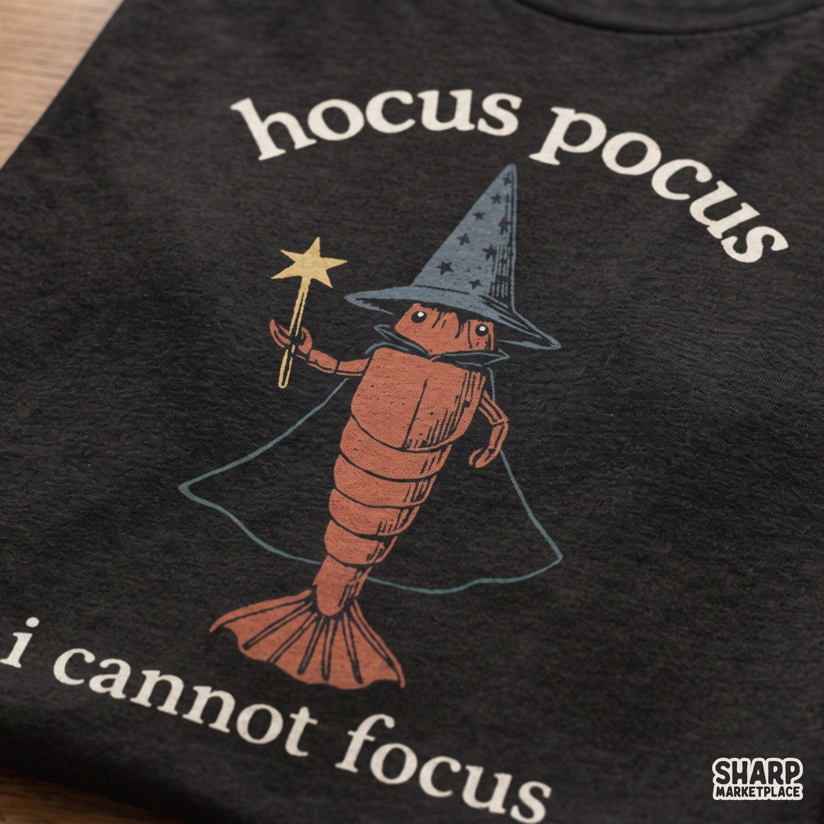 Funny wizard shrimp Halloween sublimation design for sarcastic spooky shirt or sticker PNG