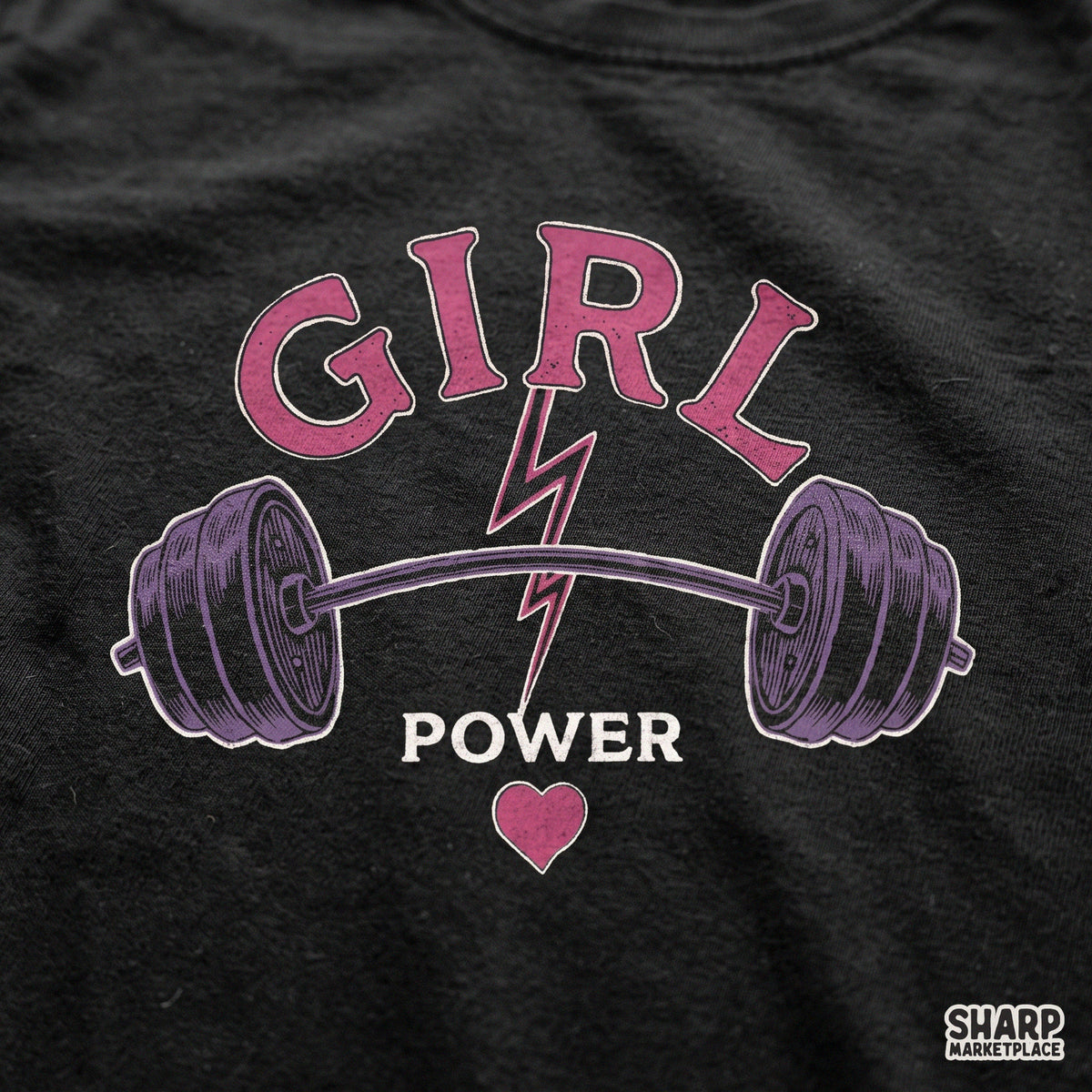 Girl Power PNG, Heavy Barbell Workout Shirt, Female
