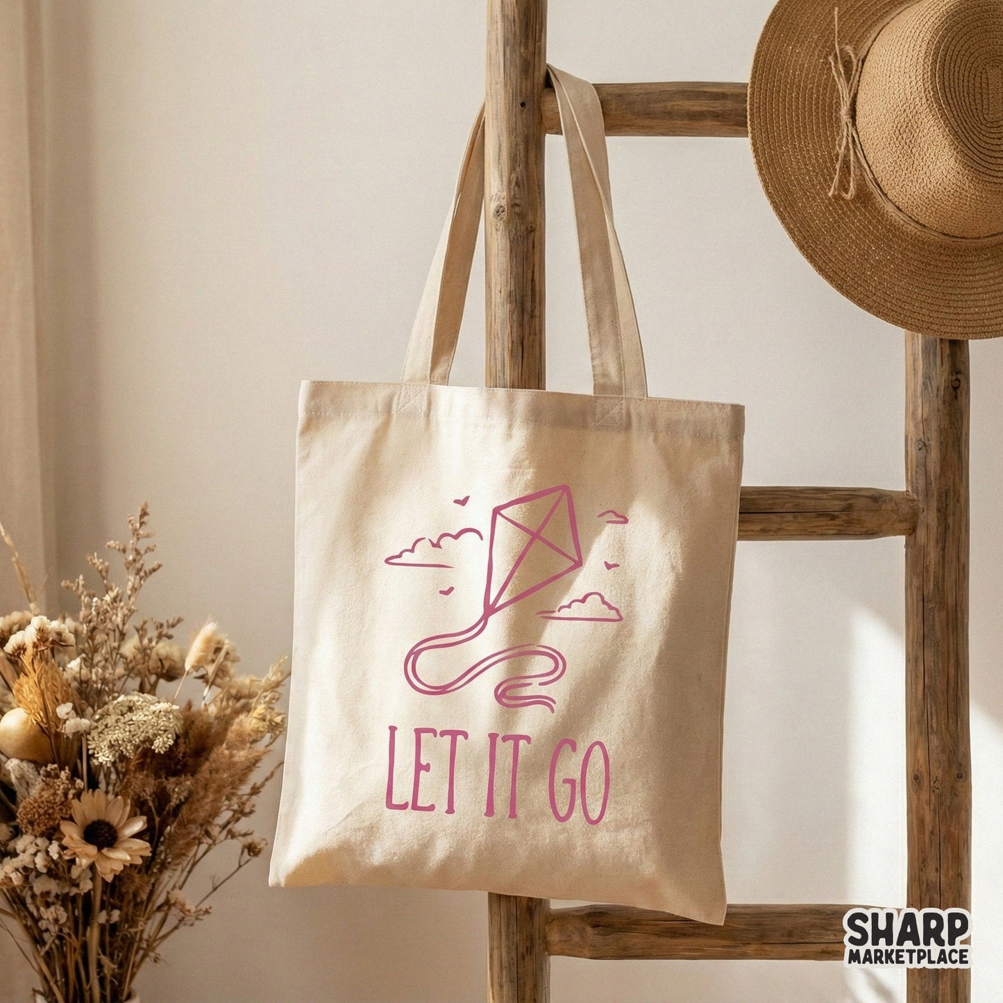 Let It Go Kite Shirt, Minimalist Positive Quote Shirt - 300 DPI Design