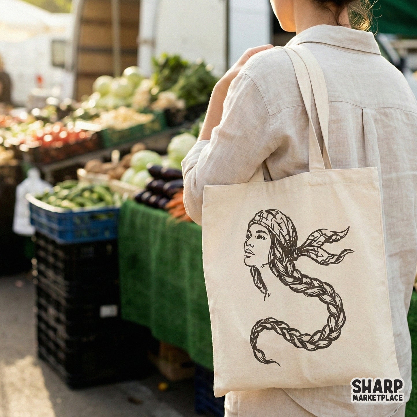 Braided Woman PNG, Digital Download - 300 DPI Design for T-Shirt