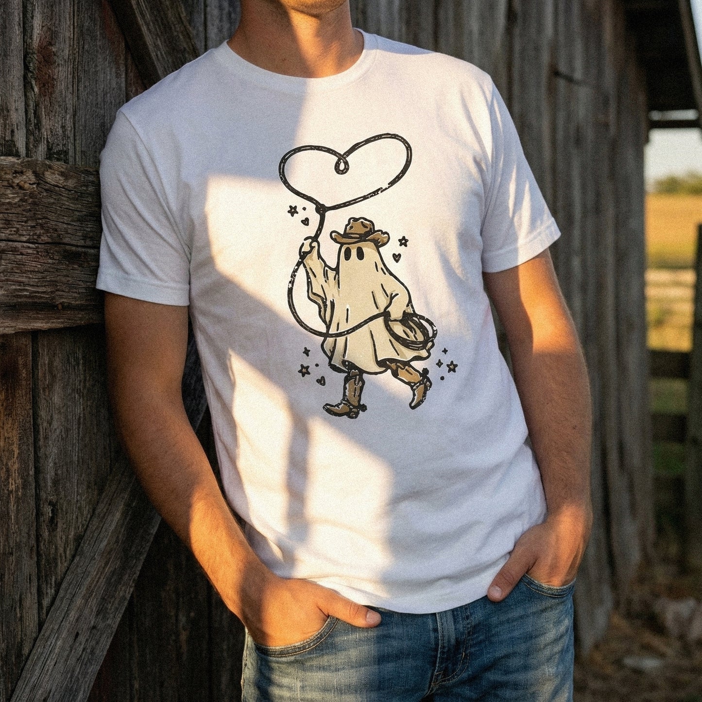 Cowboy Ghost PNG Art, Western Halloween Digital Download - 300 DPI Design