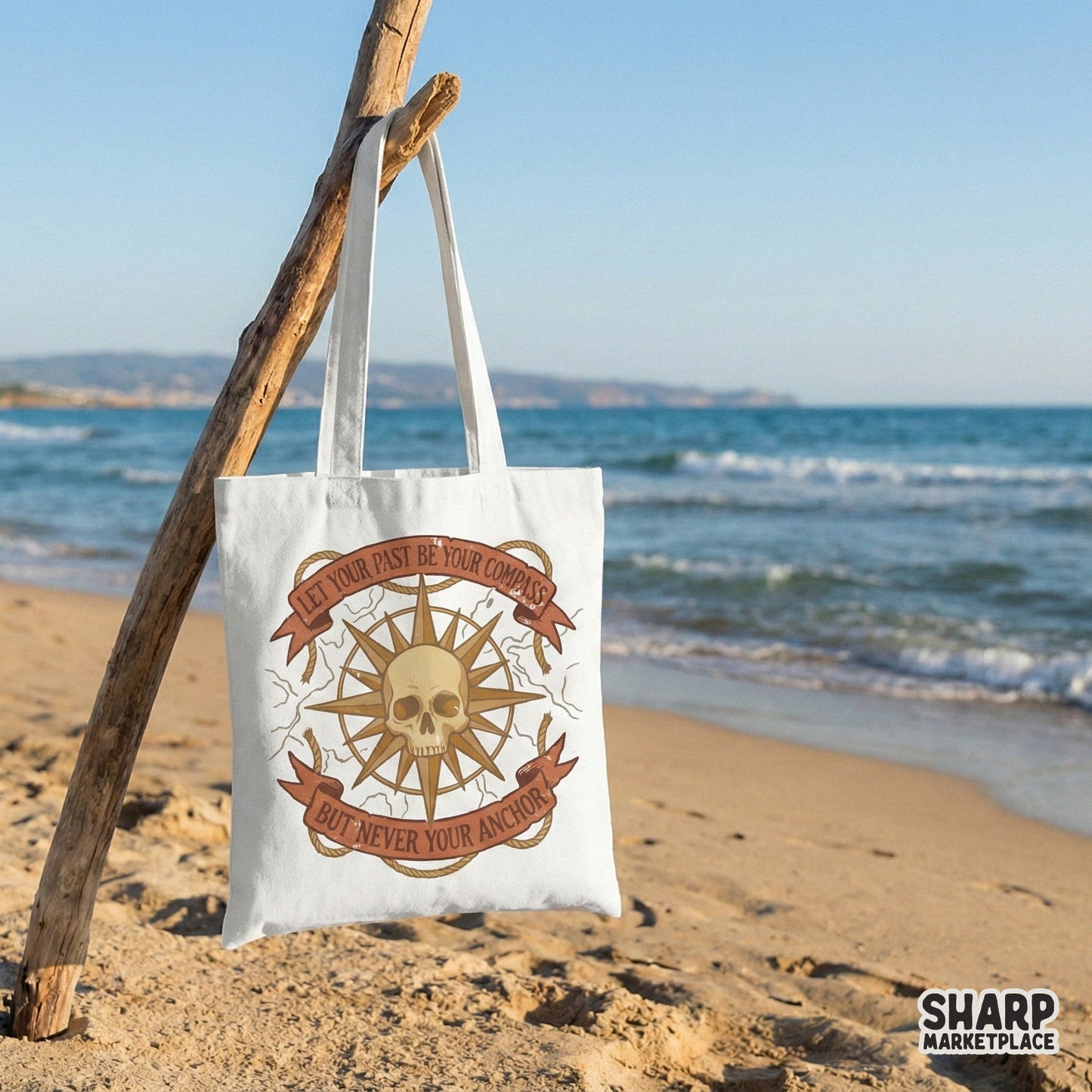 Let Your Past Be Your Compass PNG, Skull Nautical Design - 300 DPI Design