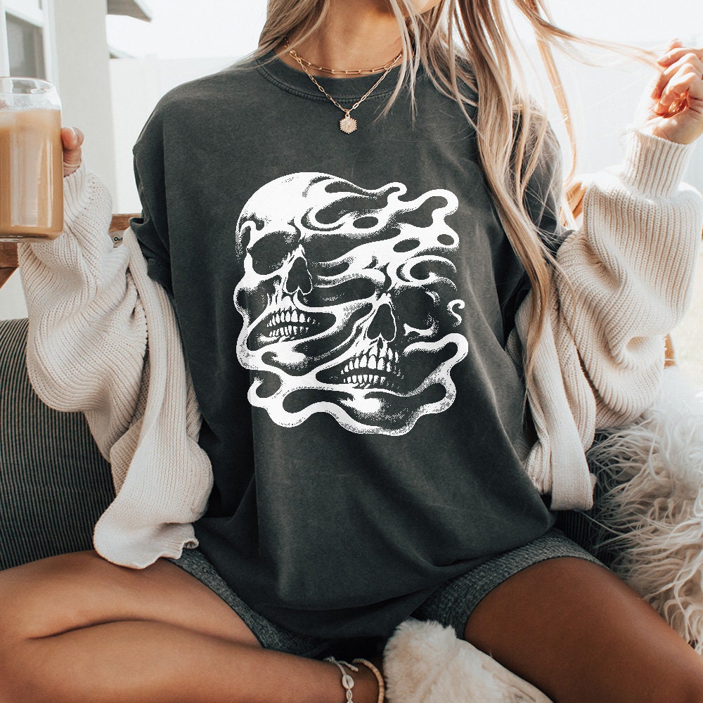 Melting Skull PNG, Gothic Skull Design - 300 DPI Design for T-Shirt