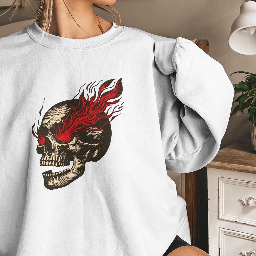 Skull PNG, Sarcastic Sublimation Design - 300 DPI Design for T-Shirt