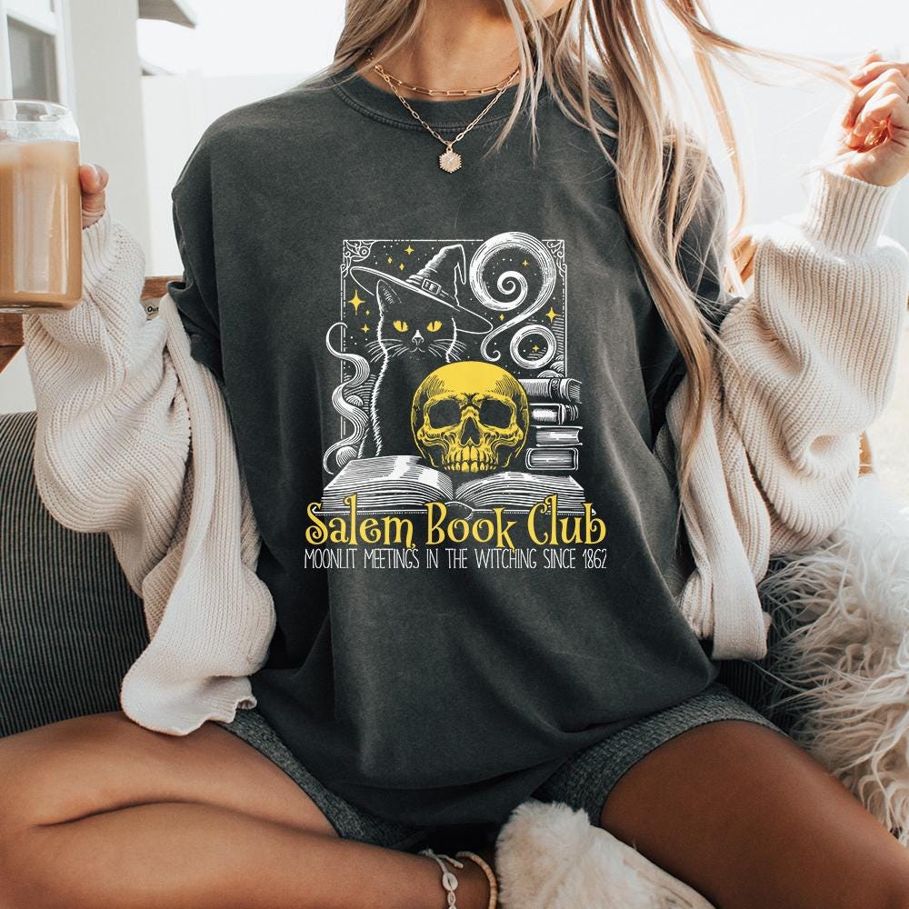 Salem Book Club PNG Alt 3, Spooky Season - 300 DPI Design for T-Shirt