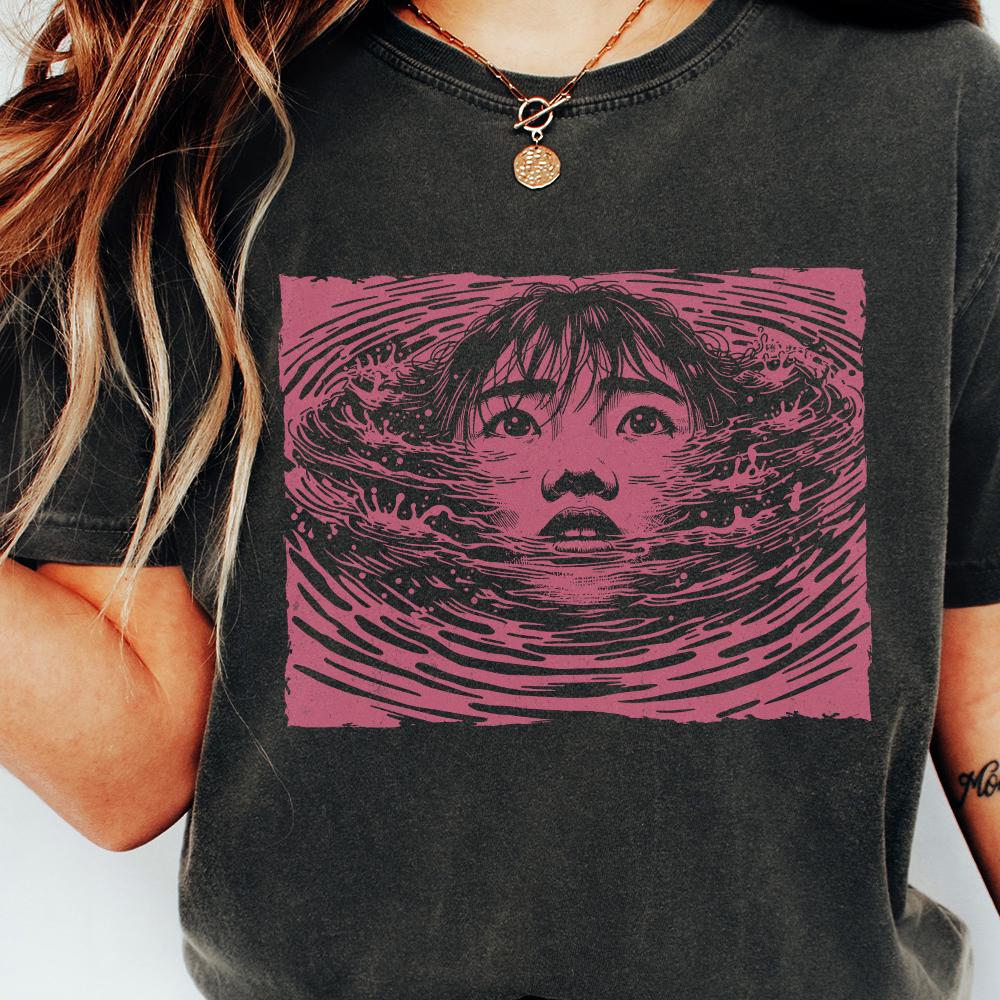 Trippy Girl PNG, Drowning Art File - 300 DPI Design for T-Shirt