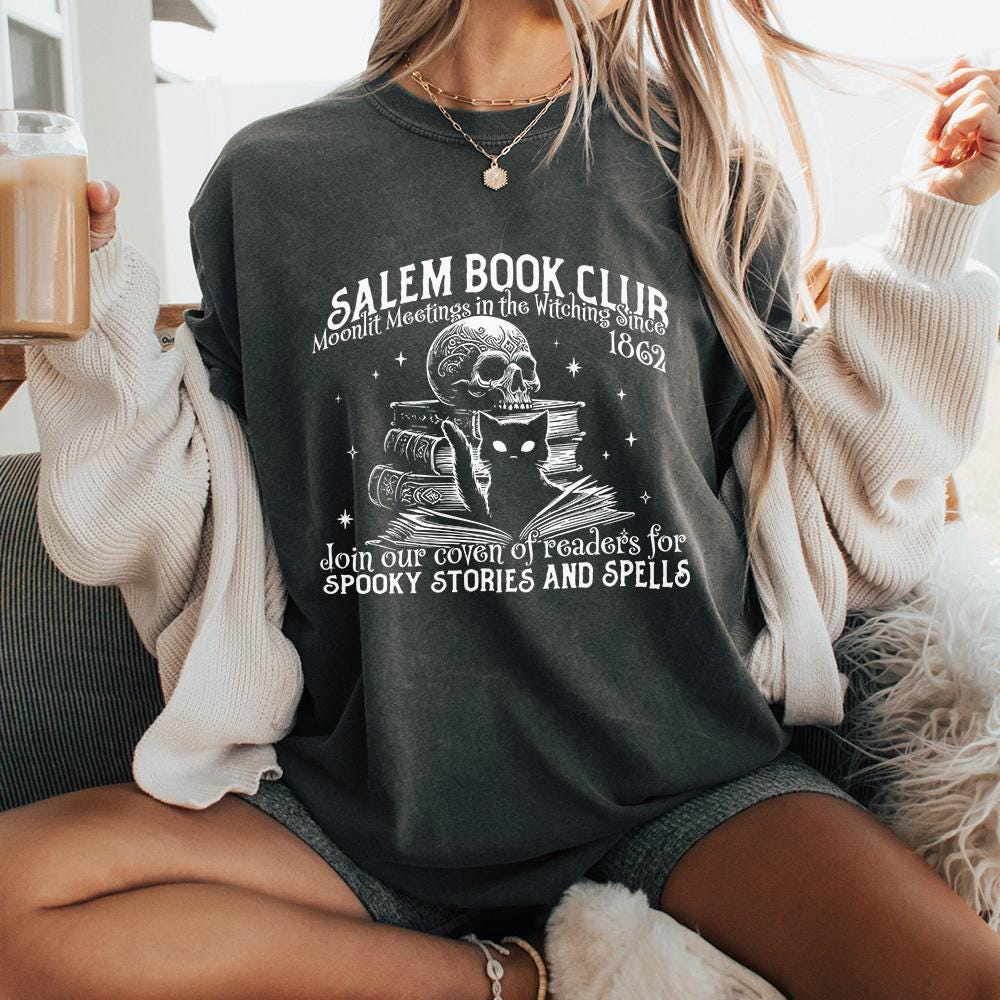 Salem Book Club PNG Alt 2, Spooky Season - 300 DPI Design for T-Shirt