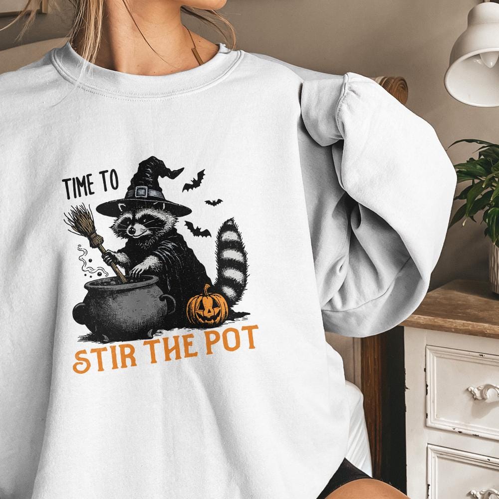 Time To Stir The Pot PNG, Funny Raccoon png - 300 DPI Design for T-Shirt