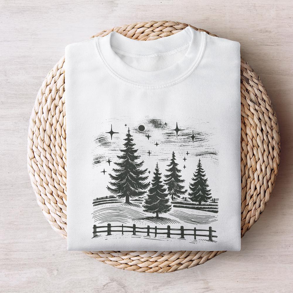 Christmas Tree Farm PNG Sublimation Digital Design Alt 2, Vintage Xmas