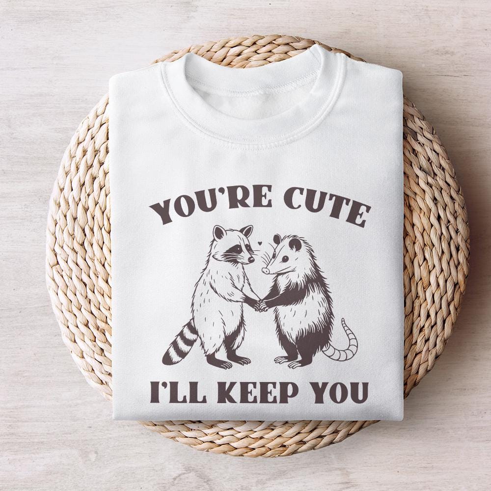 You're Weird I'll Keep You PNG, Funny Retro Raccoon Opossum Design - 300