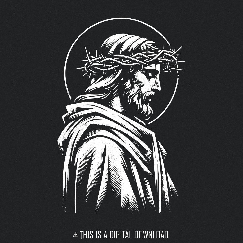 Jesus PNG Alt 2, Christian PNG - 300 DPI Design for T-Shirt