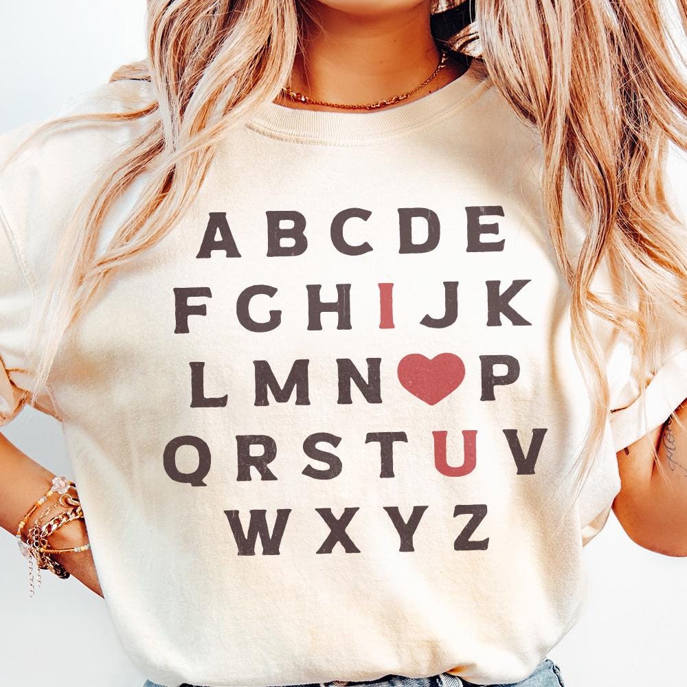 ABC I Love You PNG, Valentines Day png - 300 DPI Design for T-Shirt