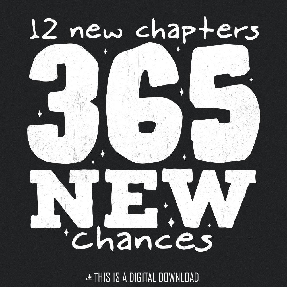 12 New Chapters 365 New Chances PNG, Simple New Years png - 300 DPI